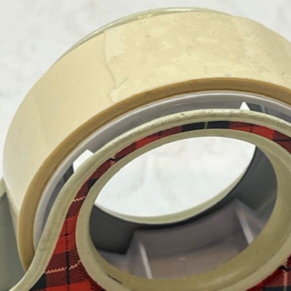 VTG 3M Scotch Splicing Tape Tin Plaid Dispenser Advertising Collectible 2.75" - Picture 7 of 10